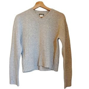 J. Crew Vintage Lambswool V-Neck Cream Sweater sz. Medium